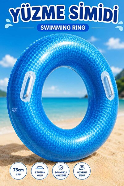 Fidan oyuncak 75 cm Swim Ring with Handle Thick Pvc Sea and Pool Ring Swim Ri...