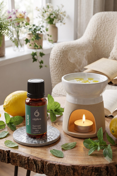 nilyfera Premium Nane Esansiyel Koku Yağı 10 ml - Buhurdanlık, Difüzör, Çamaşır, Mum ve Temizlik Esansı