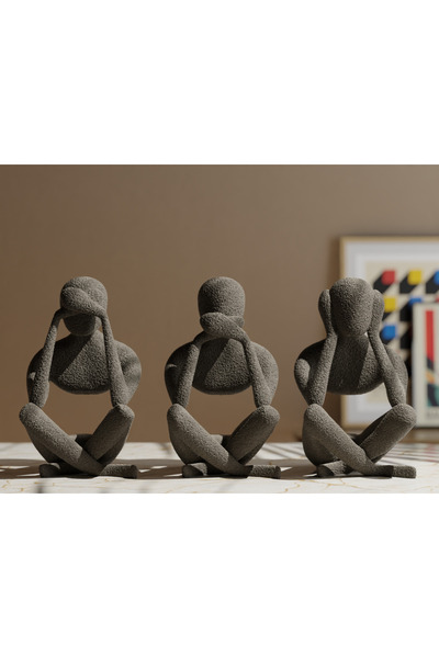 Multicraft 3DMULTICRAFT Modern 3'lü Heykel Seti - Görmedim Duymadım Bilmiyoru...