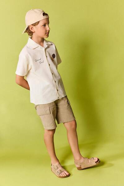 DeFacto Regular Fit Cotton Beige Shorts for Boys H7862A826Hs