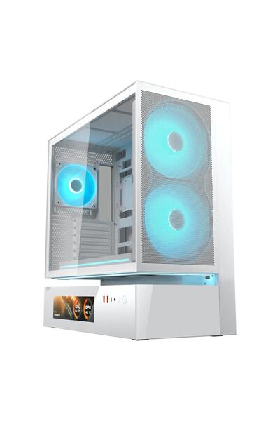 Cougar CFV235 Mesh Vision Mid Tower Case, ARGB, 9.16" LCD, White