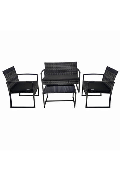 KlugMeister Set mobilier terasa/gradina tip ratan KJF4965, canapea + doua fot...
