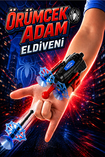 FunkyCraft Örümcek Adam Ok Atan Bileklik Oyuncak – 2 Oklu Vantuzlu Ağ Fırlatı...