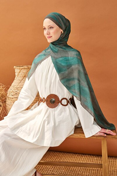 Silk Home شال ريفا تينسل كلاود جرين