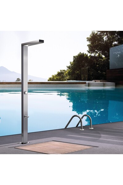 Icos Shower Neda Inox Στήλη Nτους Εξωτερικού Χώρου 2 Εξόδων, Από Ανοξείδωτο Χ...