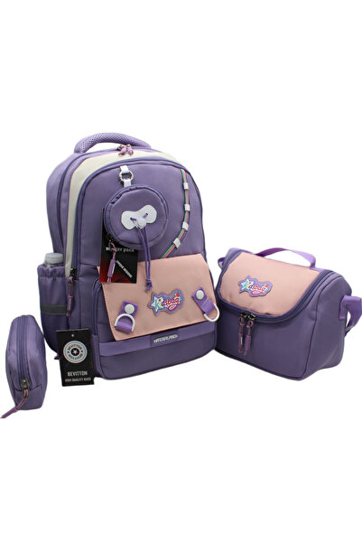 Bevitton 519 First School Bag Luxury Water Resistant 3-Piece Set Girl's Prima...