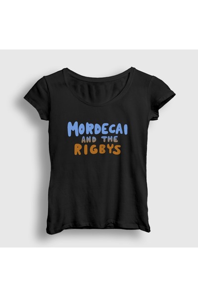 Presmono Women's Black Mordecai and the Rigbys Regular Show T-Shirt 613717Tt