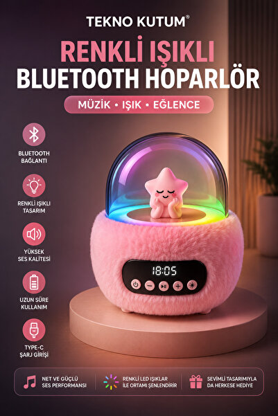 TEKNOKUTUM Taşınabilir Bluetooth Hoparlör RGB Işıklı