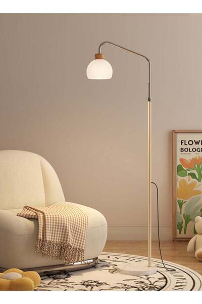 ONELİGHT مصباح أرضي LED بتصميم فرنسي عتيق لغرفة المعيشة بجانب الأريكة، مع مفت...
