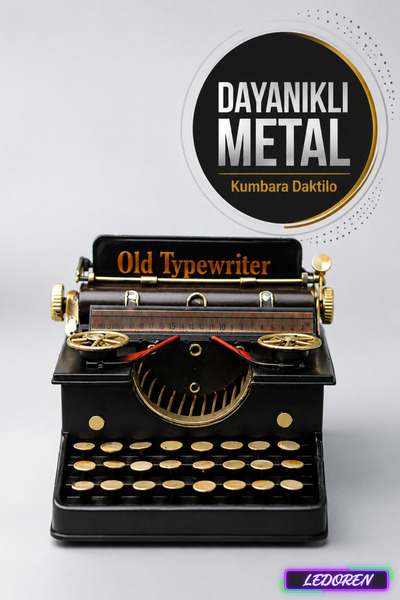 L'eDoren Dekoratif Metal Daktilo Nostaljik Hediyelik Masa Üstü Aksesuar C0318