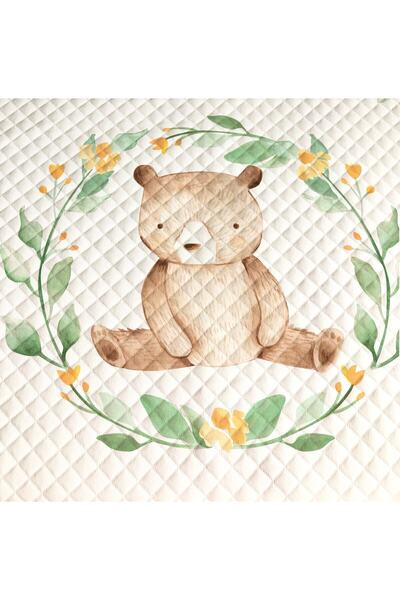 milbaygrup Garland Bear Patterned Baby and Child Printed Single Pique Set 160 X 220 cm White