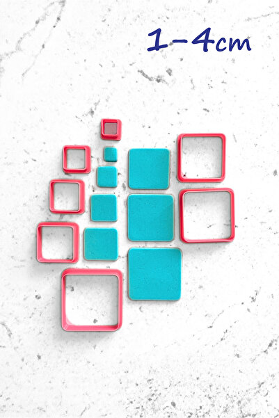 WE3D Square Polymer Clay Ceramic Candy Dough Mold Set 1-4cm
