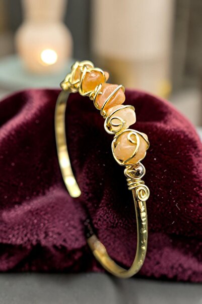 NBS Beautiful Naturel Stones Agate Natural Stone Brass Bracelet Women's Styli...