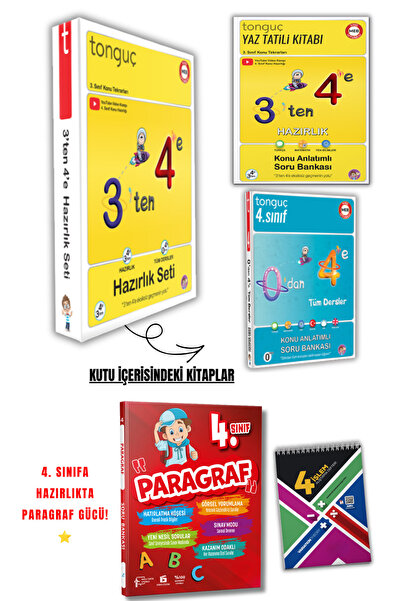 Tonguç Yayınları 3'ten 4'e Hazırlık Seti Yaz Tatil Kitabı YENİ BASKI Tonguç v...