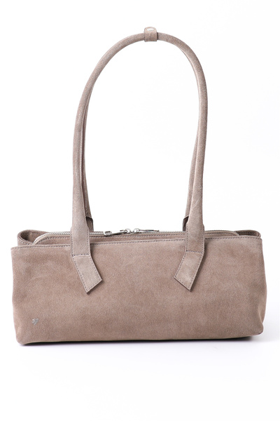 Tuna Genuine Leather Mink Suede Women's Shoulder Bag - Cnt555