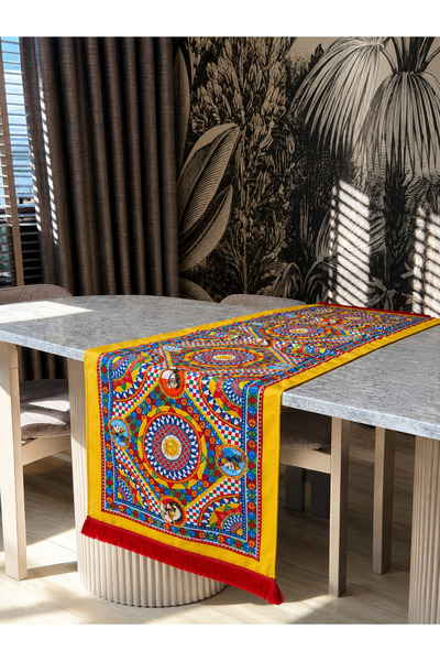 Skhome Colorful Modern Decorative Printed Fringed Runner 1 Piece 40X140Cm (Sk...