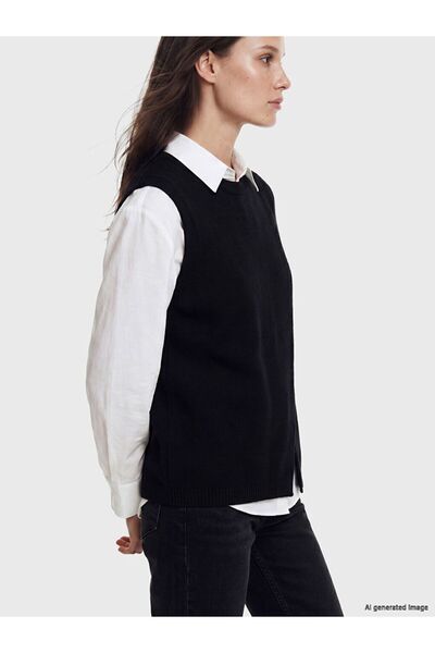 LC Waikiki Lcw Modest Black Crew Neck Women's Knitwear Sweater
