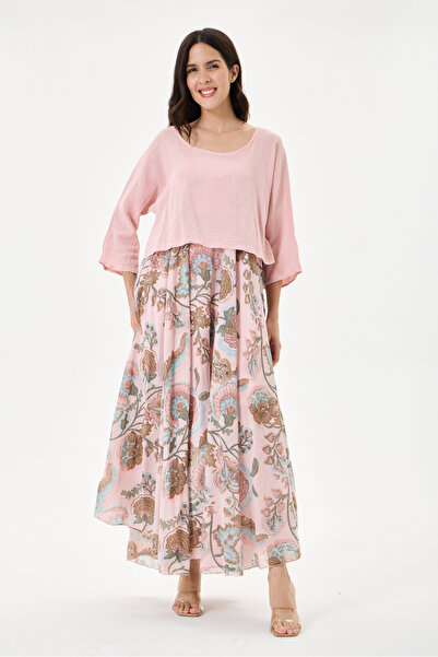 della moor Powder Pink Italian Floral Patterned Varev Cut Knitwear and Lined ...