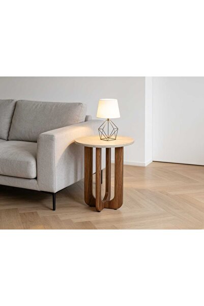Generic Single Wooden Service Table with a Beige Wood Surface