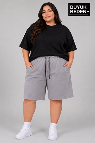 Superlife Süperlife Large Size Women's Lace-Up Shorts Spr26Bsrk592