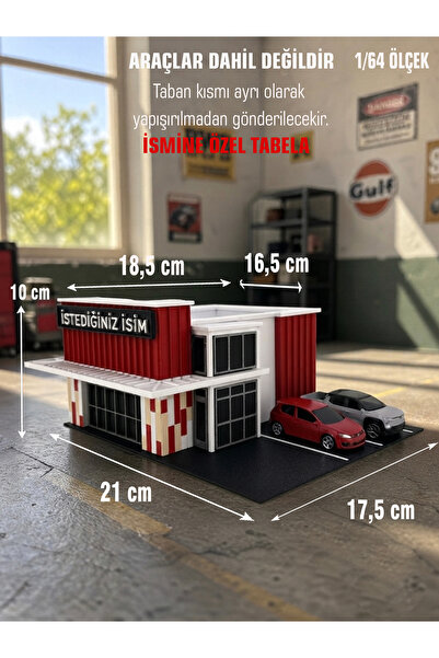 Butik Mağaza Ve Dükkan Tasarımlı Diorama V-1 1/64 Ölçekli Araç Sergileme Stan...