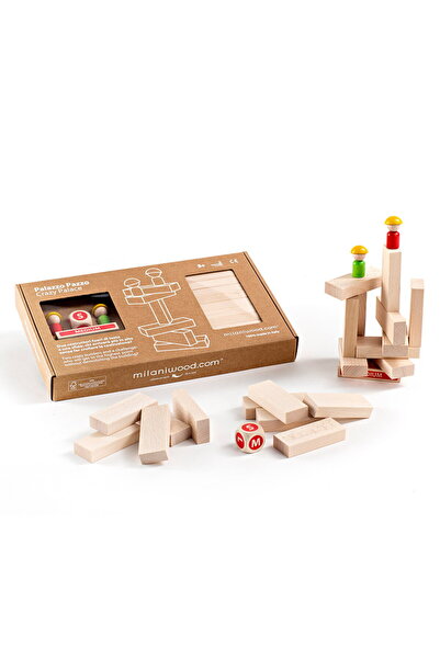 Milaniwood Дървена игра за сръчност Crazy Palace