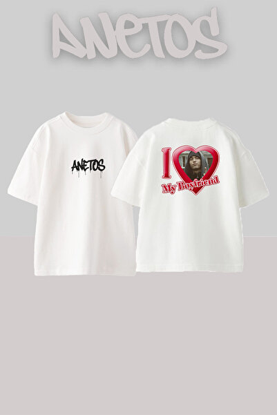 Anetos تي شيرت أبيض كبير الحجم مطبوع بتصميم Eminem_59 للجنسين