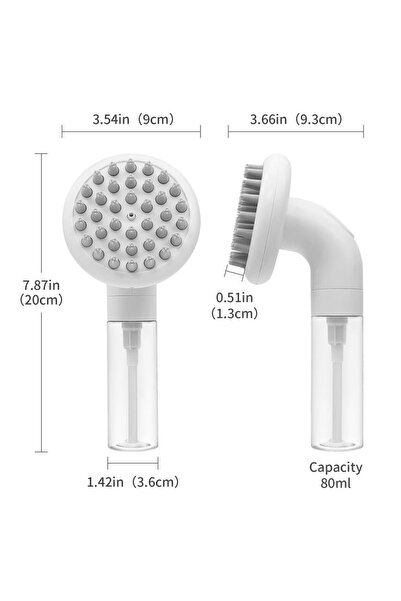 Choice white Dog Bath Brush 3 In1 Dog Shampoo Brush Soft Silicone Dog Brush f...