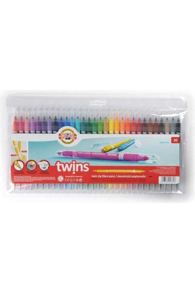 Koh-i Noor Set de markere Koh-i-noor Carioca cu 2 capete, 30 de culori