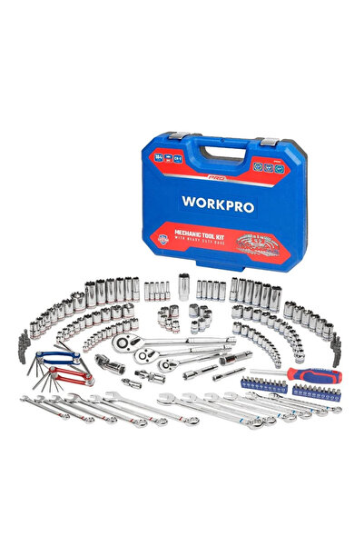 Workpro Wp202530 1/4'’ 3/8’’ 1/2'’ Metrik/İnç 164 Parça Cr-V Ağır Hizmet Lokm...
