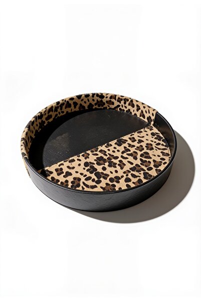 HANN Dekorasyon Tray Casalona Brown Leopard Feather