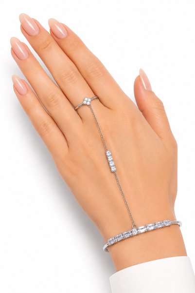 BALVORA VENTO Women's Steel Stone Adjustable Ring Shahmeran