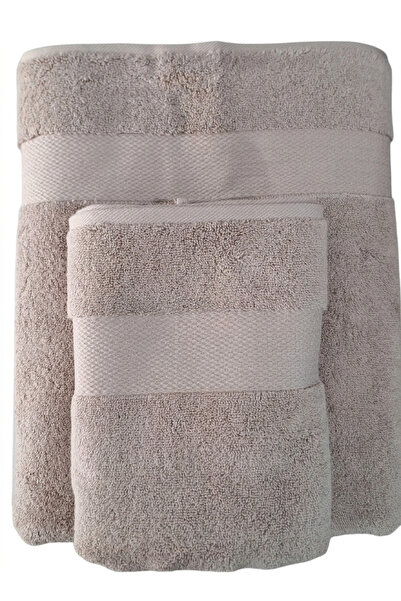 Özdilek Woven 100% Cotton Towel Set Beige Color (Hand Towel+Bath Towel)
