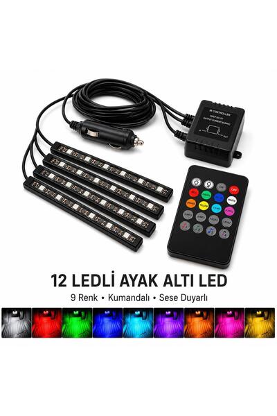 SİVOR Ford Transit Connect Uyumlu 12 LED RGB Araç İçi Ayak Altı Aydınlatma Ku...