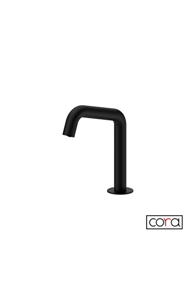 Cora Sensor Μπαταρία Νιπτήρα Τοίχου Ηλεκτρονική Χωρίς ανάμιξη Black Μatt
