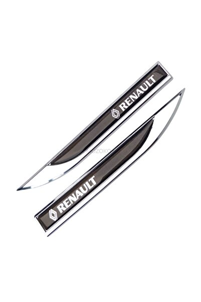 MOZOKO Yüksek Kaliteli Renault Uyumlu 3D Metal Krom Çamurluk Üstü Yan Amblem ...