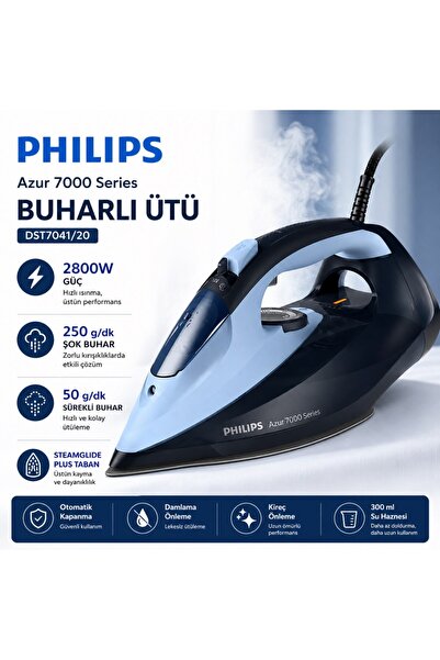Philips Buharlı Ütü Azur Dst7041/20 7000 Serisi 2800 W