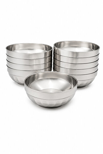 BRANDLESS Set 10 boluri din inox cu perete dublu și izolație termică, 18 cm
