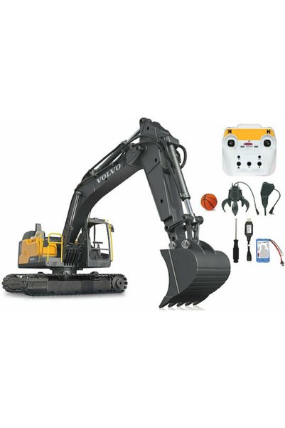 Jamara Excavator telecomandat din metal DiggerVolvo EC160E, galben, Cod: 406300