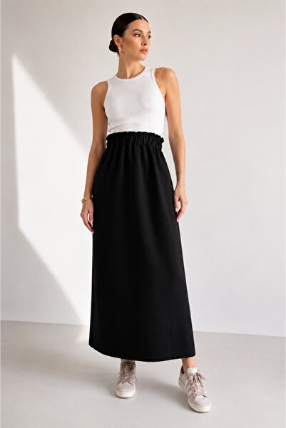 FREYA MODA High Waist Gabardine Skirt