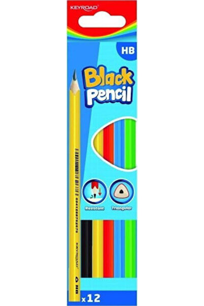 KEYROAD Creion din lemn HB, cu înveliș multicolor, cutie cu 12 bucăți, mix de...