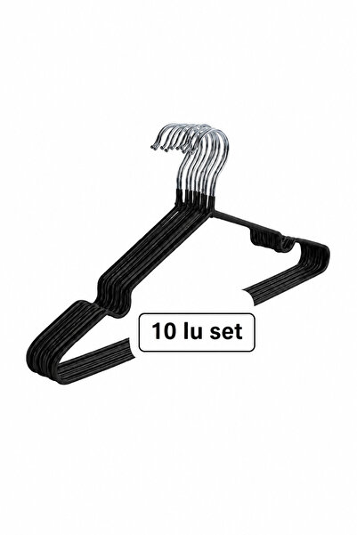 ZÜMHA Silicone Coated Wire Hanger Black Color 10 Pieces