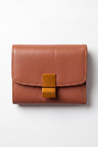 Levidor Coffee Genuine Leather Small Size Women's Card and Coin Wallet Lv910111