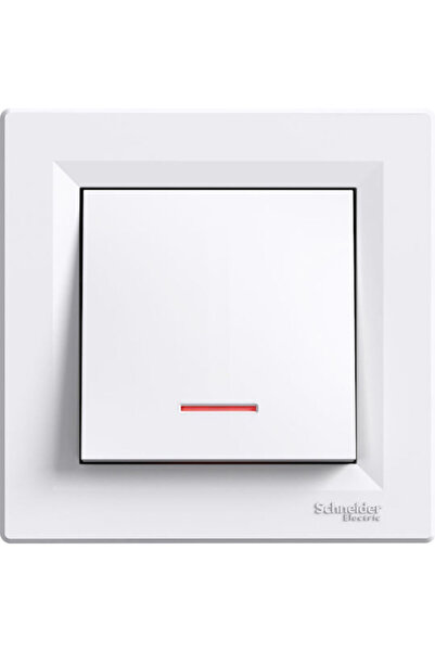 Schneider Electric Asfora Întrerupător de perete încastrat simplu cu ramă All...