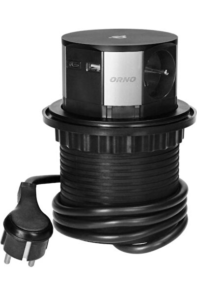 Orno Prelungitor cu 2 prize, 1 USB-A, 1 USB-C și cablu de 1.5m Cod: OR-GM-9017