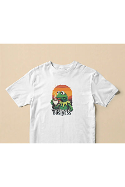 buzagi None of My Business Regular Unisex White T-Shirt