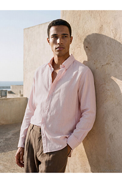 LC Waikiki Peak New Season Regular Fit Linen Blend Men's Shirt