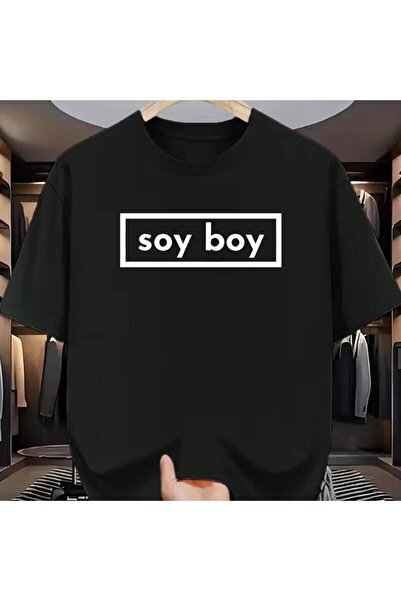 12 Teknoloji تي شيرت رجالي مطبوع عليه "Soy Boy" - قميص بأكمام قصيرة مع طباعة ...