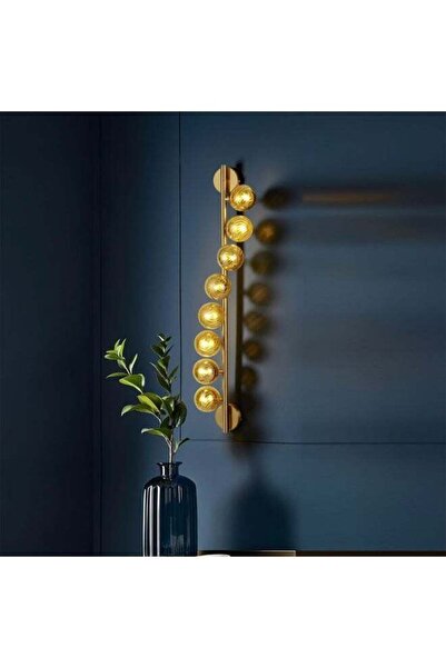 Danube Home Kiara Wall Bracket Metal+Glass D80X18Xh12 G9 Antique Brass