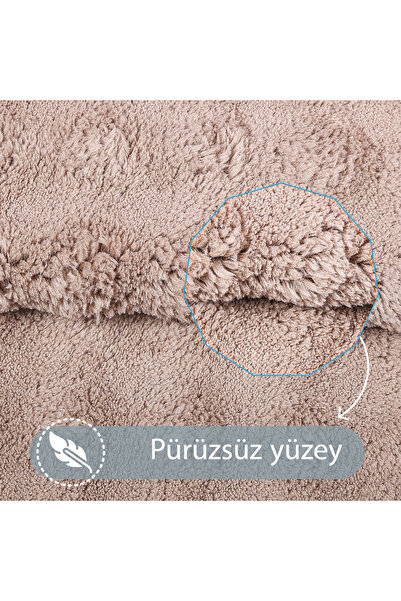 Bestekar Puffelle Brown Non-Slip Base Machine Washable 70X120 50X60 Soft Textured Bath Mat